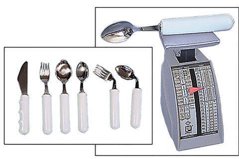 Fork Comfort Grip Weighted Silver / White Vinyl-Coated / Stainless Steel #61-0031
