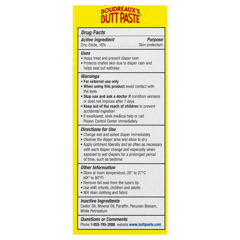 Diaper Rash Treatment Boudreaux's Butt Paste® 2 oz. Tube Scented Cream #62103033302