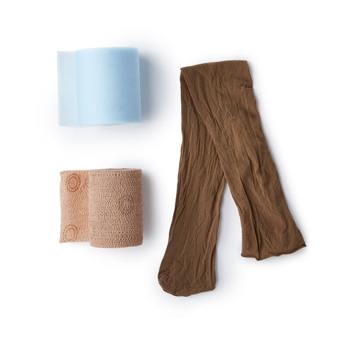2 Layer Compression Bandage System CoFlex® TLC with Indicators 4 Inch X 3-2/5 Yard / 4 Inch X 5-1/10 Yard 35 to 40 mmHg Self-adherent / Pull On Closure Tan NonSterile