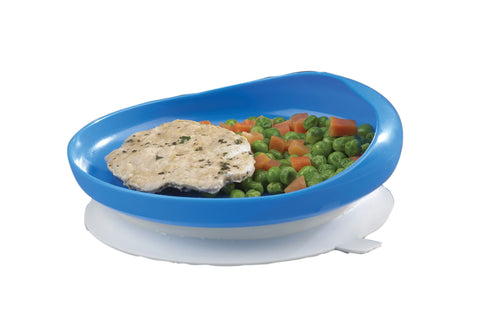 Scoop Plate with Suction Cup Base FabLife™ Plastic Blue Reusable #62-0160