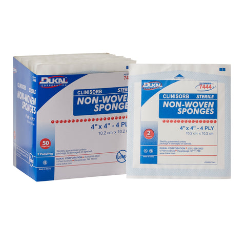 Nonwoven Sponge Clinisorb Polyester / Rayon 4-Ply Square Sterile