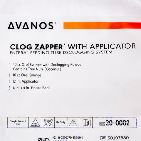 Enteral Feeding Tube Declogger Kit Clog Zapper™ (2) 10 mL Oral Syringes / 12 Inch Applicator For All enteral Feeding Devices #20-0002