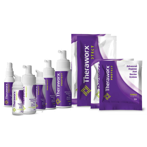 Rinse-Free Skin Cleanser with Silver Theraworx® Protect Advanced Hygiene and Barrier System Foaming 7.1 oz. Pump Bottle Lavender Scent