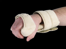 Hand Splint AliMed® Ultimate Grip Aluminum / Foam / Terry Cloth Left Hand Tan One Size Fits Most