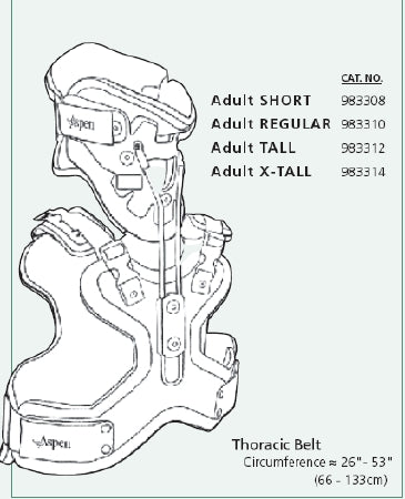 Back Orthosis Aspen® CTO Tall 13 to 21 Inch Neck Circumference / 26 to 53 Inch Torso Circumference Adult