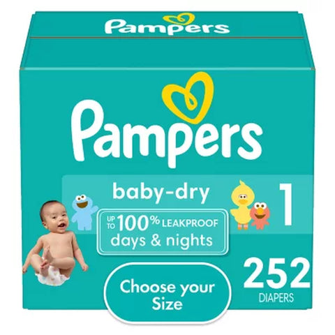 Pampers Baby Dry Diapers, Sizes 1-7