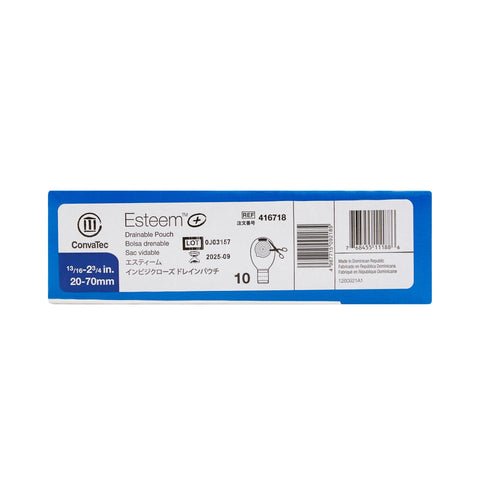 ConvaTec Ostomy Pouch Esteem™ 416718 + One-Piece System 12 Inch Length Trim to Fit 13/16 to 2-3/4 Inch Stoma Drainable