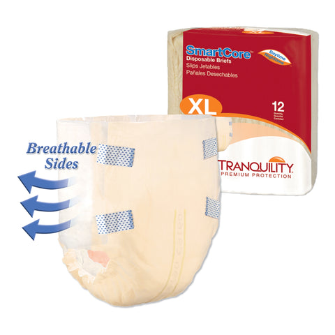 Incontinence Brief Tranquility SmartCore™ Adult X-Large Unisex Disposable Heavy Absorbency #2314