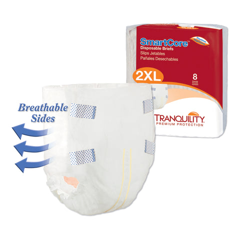 Incontinence Brief Tranquility SmartCore™ Adult 2X-Large Unisex Disposable Heavy Absorbency #2315