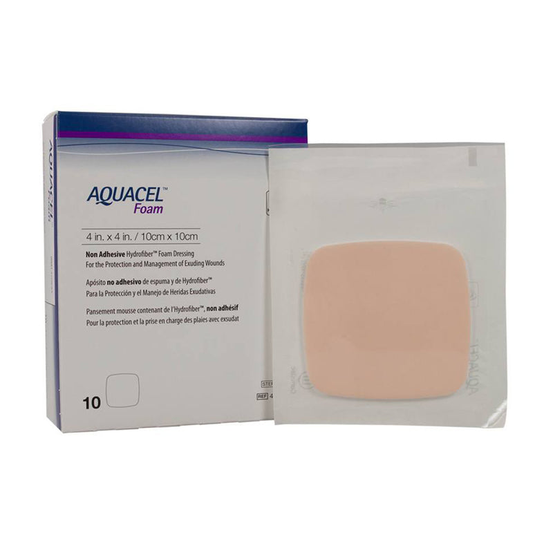 ConvaTec Foam Dressing Aquacel® 4 X 4 Inch Without Border Waterproof Film Backing Nonadhesive Square Sterile #420633