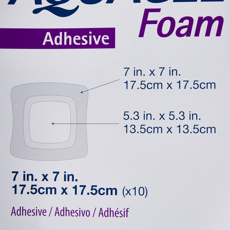 ConvaTec Foam Dressing Aquacel® 7 X 7 Inch With Border Waterproof Film Backing Silicone Adhesive Square Sterile #420621