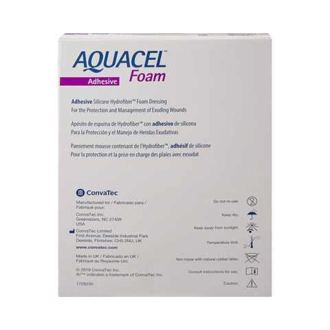 ConvaTec Foam Dressing Aquacel® 7 X 8 Inch With Border Waterproof Film Backing Silicone Adhesive Sacral Sterile #420626