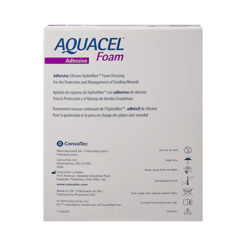 ConvaTec Foam Dressing Aquacel® 7 X 8 Inch With Border Waterproof Film Backing Silicone Adhesive Sacral Sterile #420626