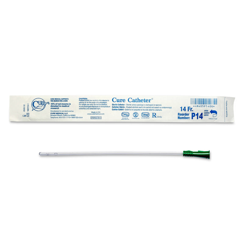 ConvaTec Urethral Catheter Cure Catheter® Straight Tip Uncoated PVC 14 Fr. 10 Inch #P14