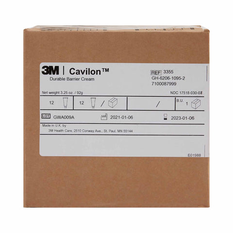 Skin Protectant 3M™ Cavilon™ 3.25 oz. Tube Unscented Cream CHG Compatible #3355
