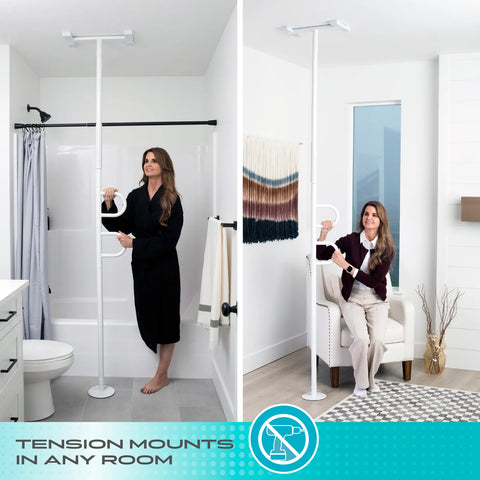 Stander Double Handle Floor to Ceiling Grab Bar # 8142-W, 1 EACH