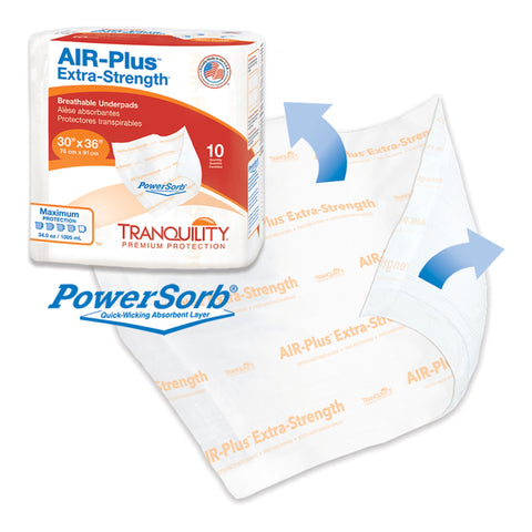 Disposable Underpad Tranquility® AIR-Plus Extra-Strength Low Air Loss 30 X 36 Inch Powersorb® Material Heavy Absorbency #2711