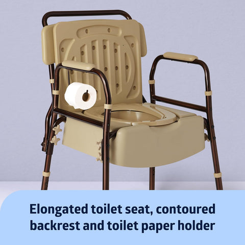 Medline Bedside Commode with Microban #MDS89664ELMB