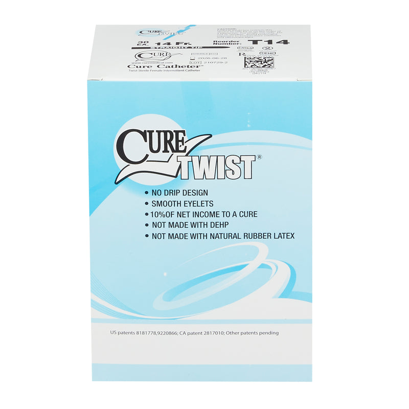 ConvaTec Urethral Catheter Cure Twist® Straight Tip Lubricated PVC 14 Fr. 6 Inch #T14