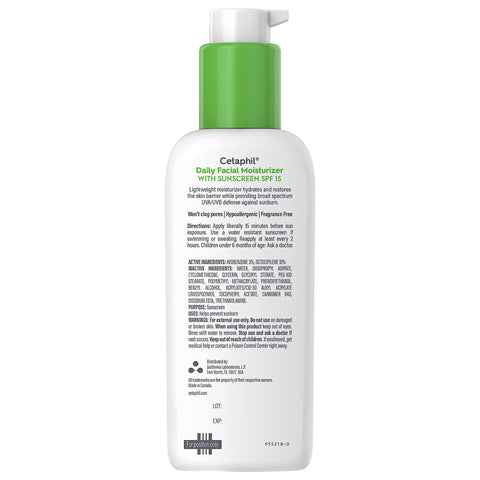 Facial Moisturizer with Sunscreen Cetaphil® 4 oz. Pump Bottle Unscented Lotion #00299392804