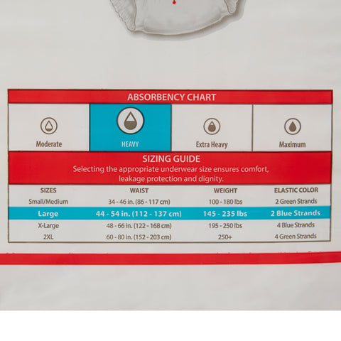 Absorbent Underwear Sure Care™ Plus Pull On with Tear Away Seams Adult Large Unisex Disposable Heavy Absorbency #1615R