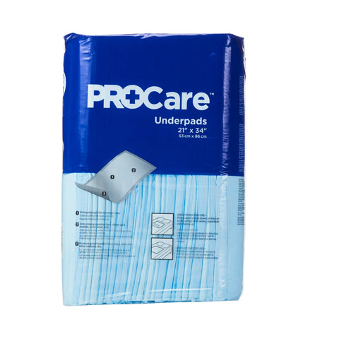 Disposable Underpad ProCare™ 21 X 34 Inch Fluff Light Absorbency #CRF-150