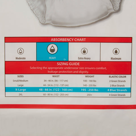 Absorbent Underwear Sure Care™ Plus Pull On with Tear Away Seams Adult X-Large Unisex Disposable Heavy Absorbency #1625R