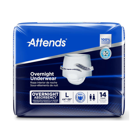 Absorbent Underwear Attends® Overnight Pull On with Tear Away Seams Adult Large Unisex Disposable Heavy Absorbency #APPNT30