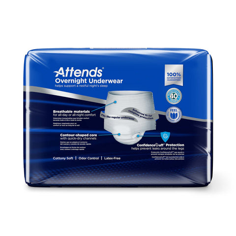 Absorbent Underwear Attends® Overnight Pull On with Tear Away Seams Adult Medium Unisex Disposable Heavy Absorbency #APPNT20