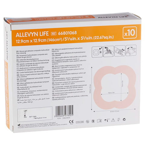 Smith & Nephew Foam Dressing Allevyn Life 5--1/16 X 5-1/16 Inch With Border Film Backing Silicone Gel Adhesive Quadrilobe Sterile #66801068