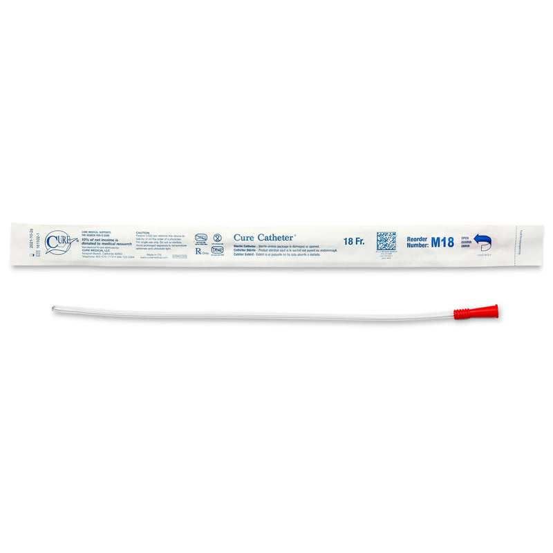ConvaTec Urethral Catheter Cure Catheter® Straight Tip Uncoated PVC 18 Fr. 16 Inch #M18