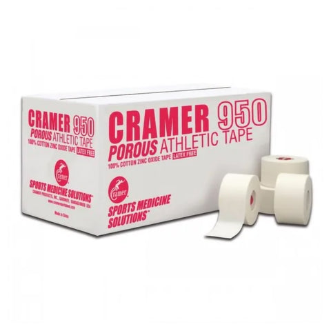 Athletic Tape Cramer® 950 Porous Cotton / Zinc Oxide  White NonSterile