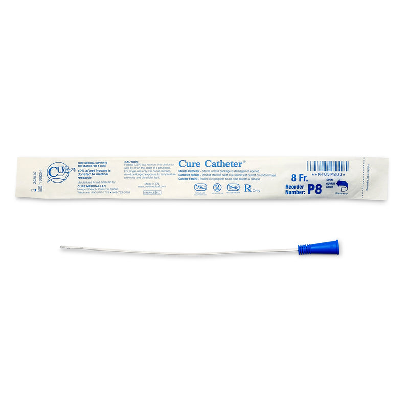 ConvaTec Urethral Catheter Cure Catheter® Straight Tip Uncoated PVC 8 Fr. 10 Inch #P8