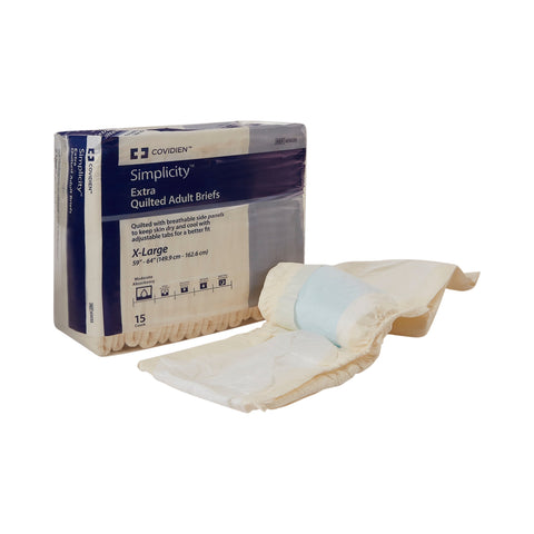 Incontinence Brief Wings™ Extra Quilted Adult X-Large Unisex Disposable Moderate Absorbency #65035