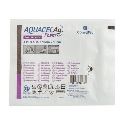ConvaTec Silver Foam Dressing Aquacel® Ag 4 X 4 Inch Square Sterile #420642