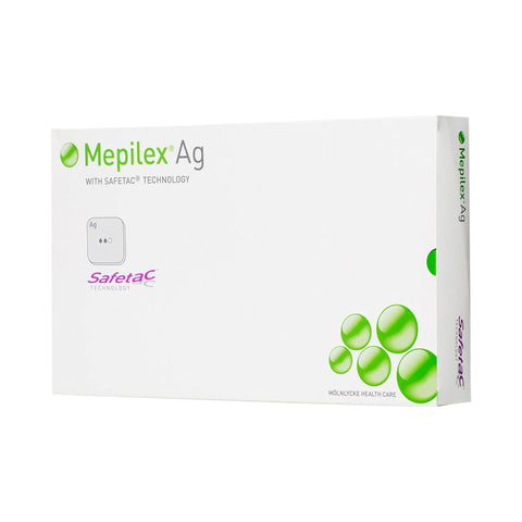 Molnlycke Silver Foam Dressing Mepilex® Ag 4 X 5 Inch Rectangle Sterile #287090