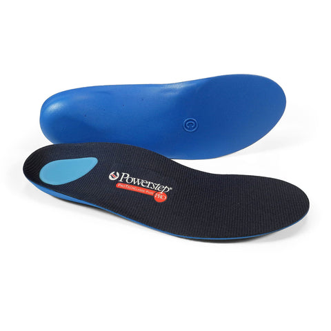 Orthotic Insole Powerstep® Classic Plus Semi Ridge EVA / Polyester / Polypropylene / Poron® / VCT® Women 10 to 10.5 / Men 8 to 8.5 Black / Blue #1003-01E
