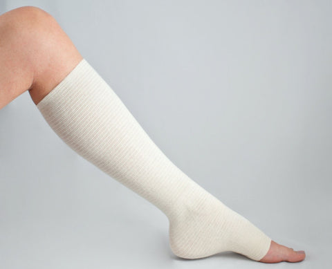 Elastic Tubular Support Bandage tg® shape 14.8 to 16.4 Inch Circumference Below Knee Standard Compression Pull On Natural Large NonSterile