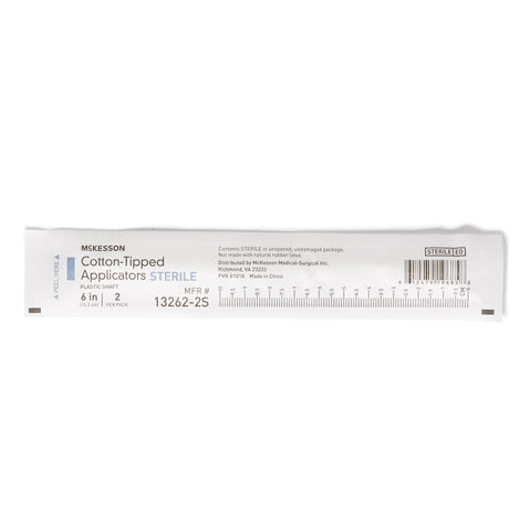 Swabstick Cotton Tip Plastic Shaft 6 Inch Sterile 2 per Pack