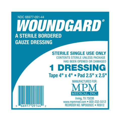 Adhesive Dressing WoundGard® Gauze Square White Sterile