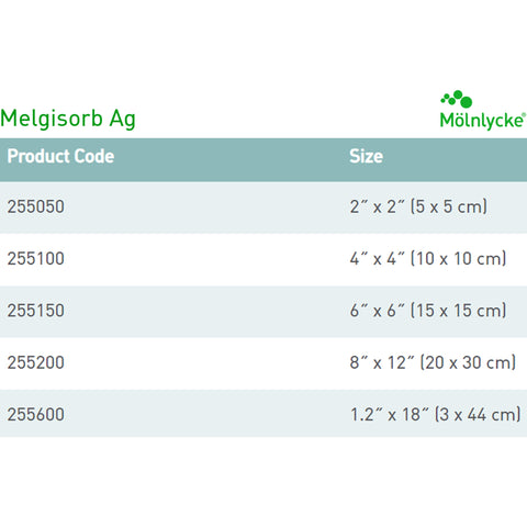 Molnlycke Silver Alginate Dressing Melgisorb® Ag 2 X 2 Inch Square Sterile #255050