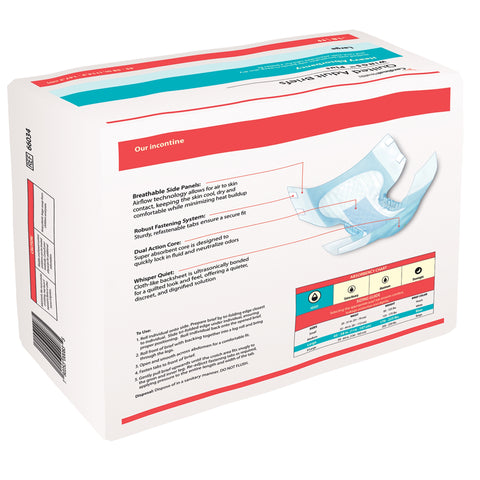 Incontinence Brief Wings™ Plus Quilted Adult Large Unisex Disposable Heavy Absorbency #66034