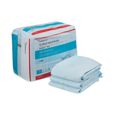 Incontinence Brief Wings™ Plus Quilted Adult Large Unisex Disposable Heavy Absorbency #66034