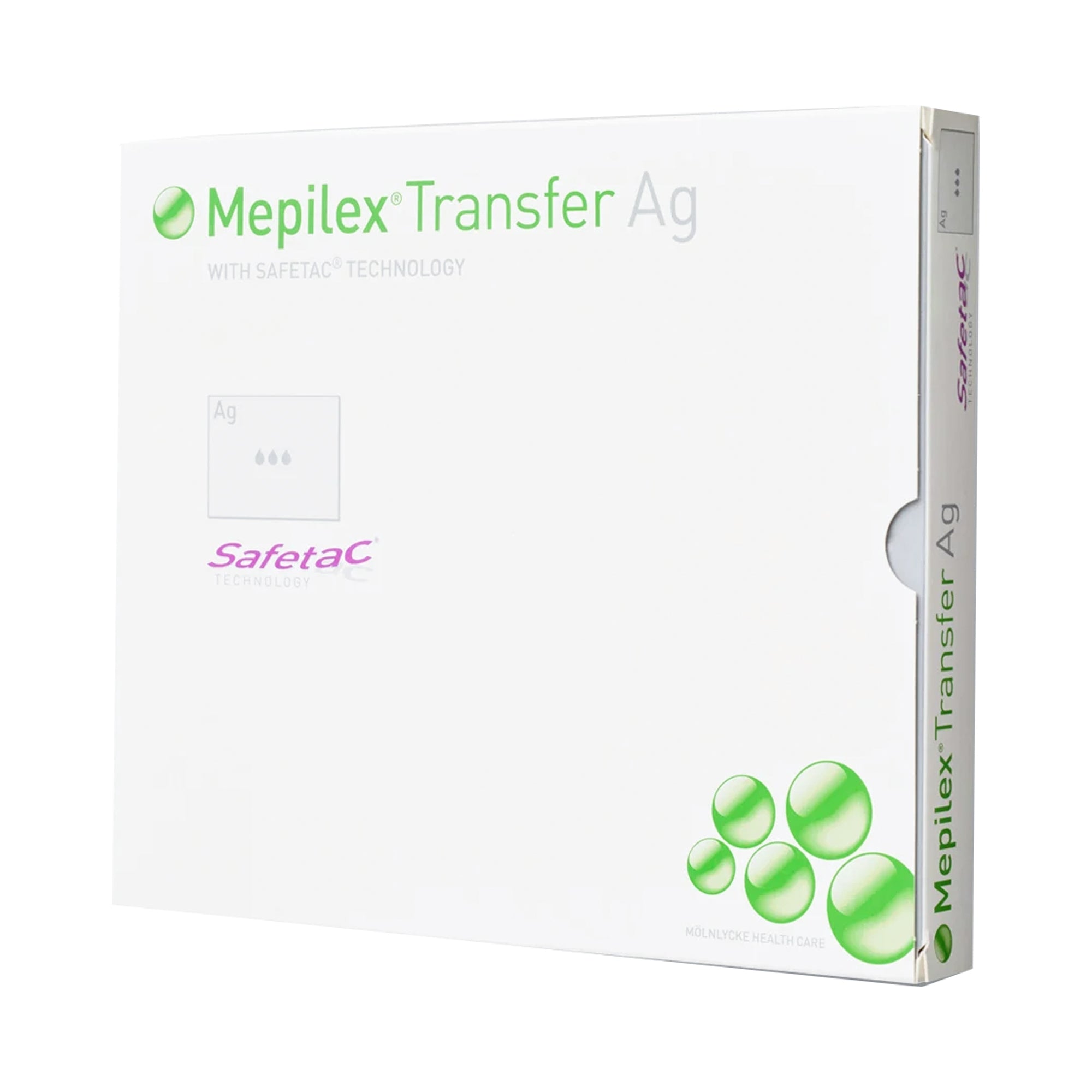Molnlycke Silver Foam Dressing Mepilex®Transfer Ag 4 X 5 Inch Rectangl Molnlycke Silver Foam Dressing Mepilex®Transfer Ag 4 X 5 Inch Rectangl