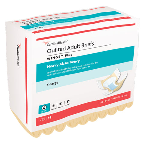 Incontinence Brief Wings™ Plus Quilted Adult X-Large Unisex Disposable Heavy Absorbency #66035