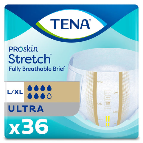 Incontinence Brief TENA ProSkin Stretch™ Ultra Adult Large / X-Large Unisex Disposable Heavy Absorbency #67803
