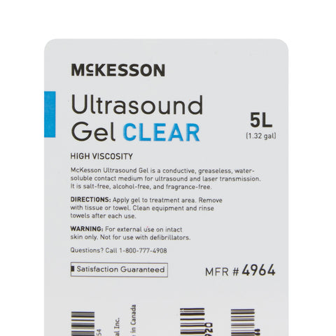 Ultrasound Gel McKesson High Viscosity 5 Liter Jug NonSterile #4964