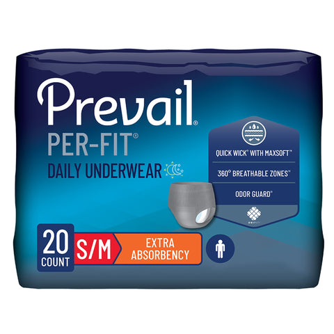 Absorbent Underwear Prevail® Per-Fit® Pull On with Tear Away Seams Adult Medium Male Disposable Heavy Absorbency #PFM-512