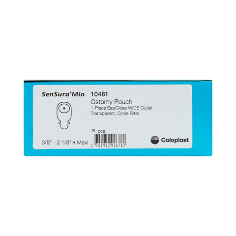Coloplast Ostomy Pouch SenSura® 10481 Mio One-Piece System 11 Inch Length, Maxi Flat, Trim to Fit 3/8 to 2-1/8 Inch Stoma Drainable