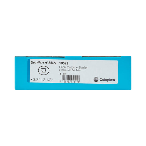 Coloplast Ostomy Barrier 10522 SenSura® Mio Click Trim to Fit, Extended Wear Elastic Adhesive 60 mm Flange Blue Code System 10 to 55 mm Opening